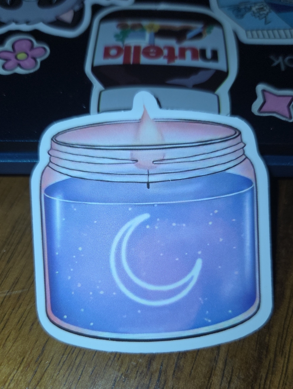 Lavender-Blue Moonlit Body Oil Sticker — Soothing Nighttime Hydration